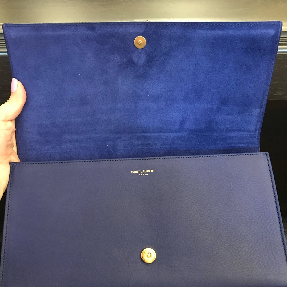 New Auth Saint Laurent Y Clutch w/GHW - Picture 5 of 7